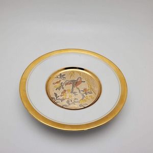 Collective The Art Of Chokin 24KT Gold Edge Japan 6" Decorative Bird Plate